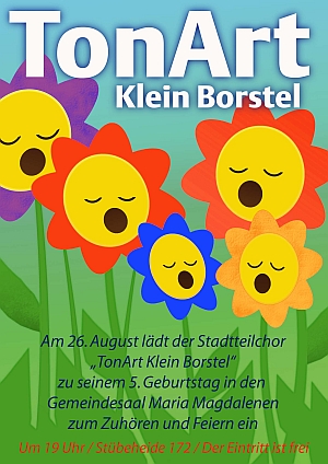 Plakat vom Sommerkonzert im Gemeindesaal Maria Magdalenen in Klein Borstel